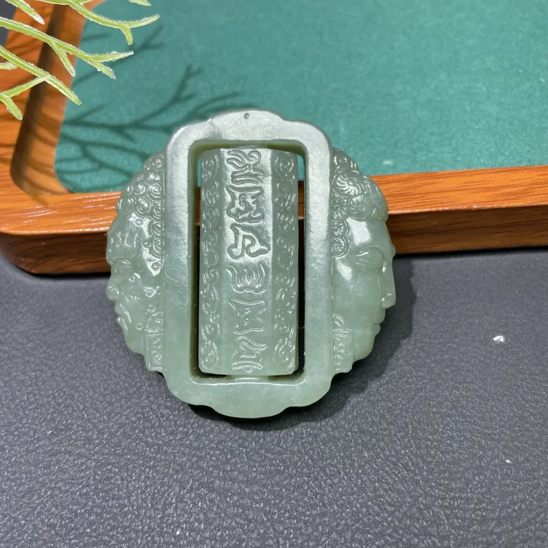 BUDOUXIAOAI Hetian Jade Pendants White Jade/Pale Greenish White Jade Unisex-3