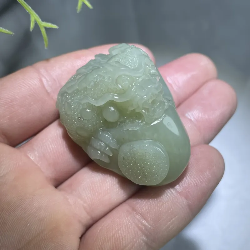 BUDOUXIAOAI Hetian Jade Handheld Piece Yellow Jade Men's-6
