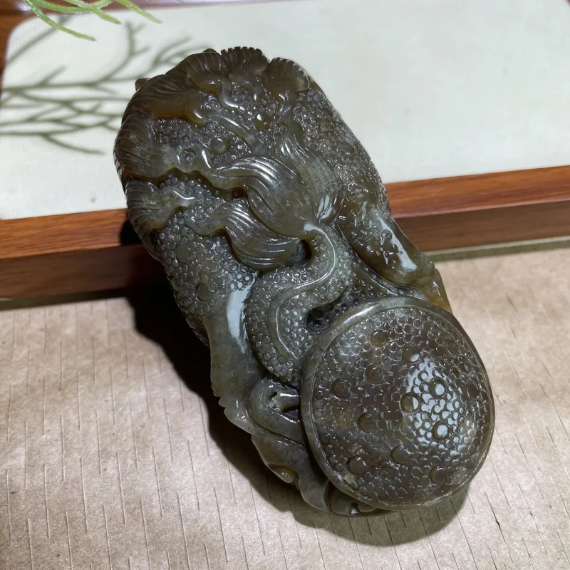 BUDOUXIAOAI Hetian Jade Handheld Piece Sugar Jade Men's-4