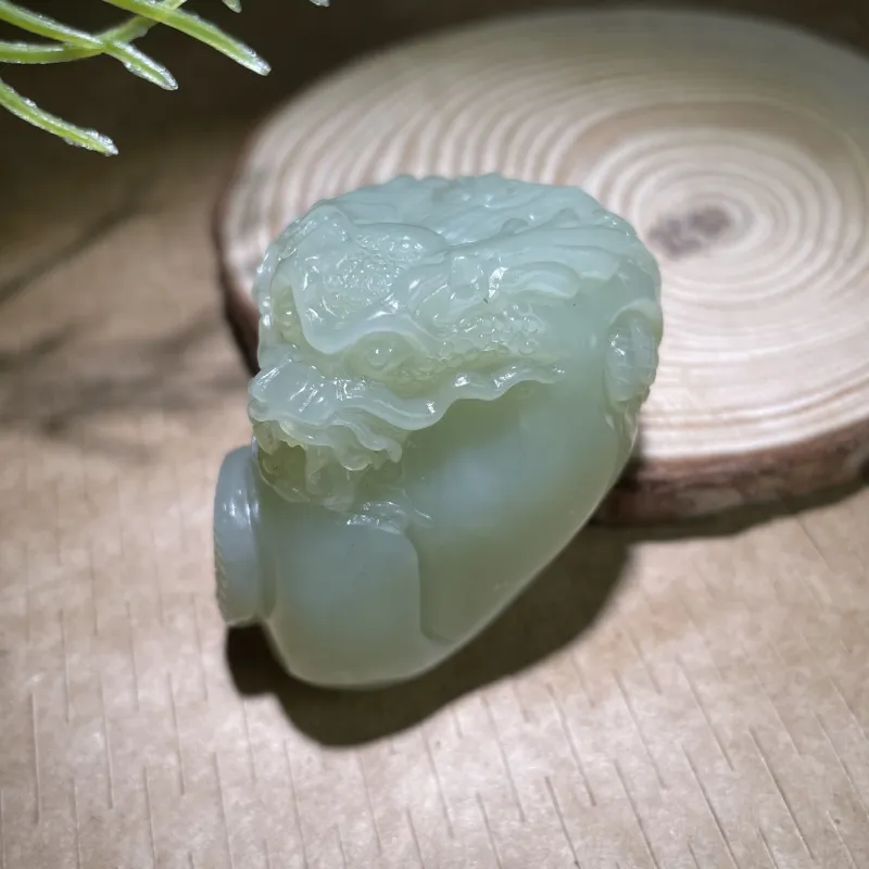 BUDOUXIAOAI Hetian Jade Handheld Piece Yellow Jade Men's-2