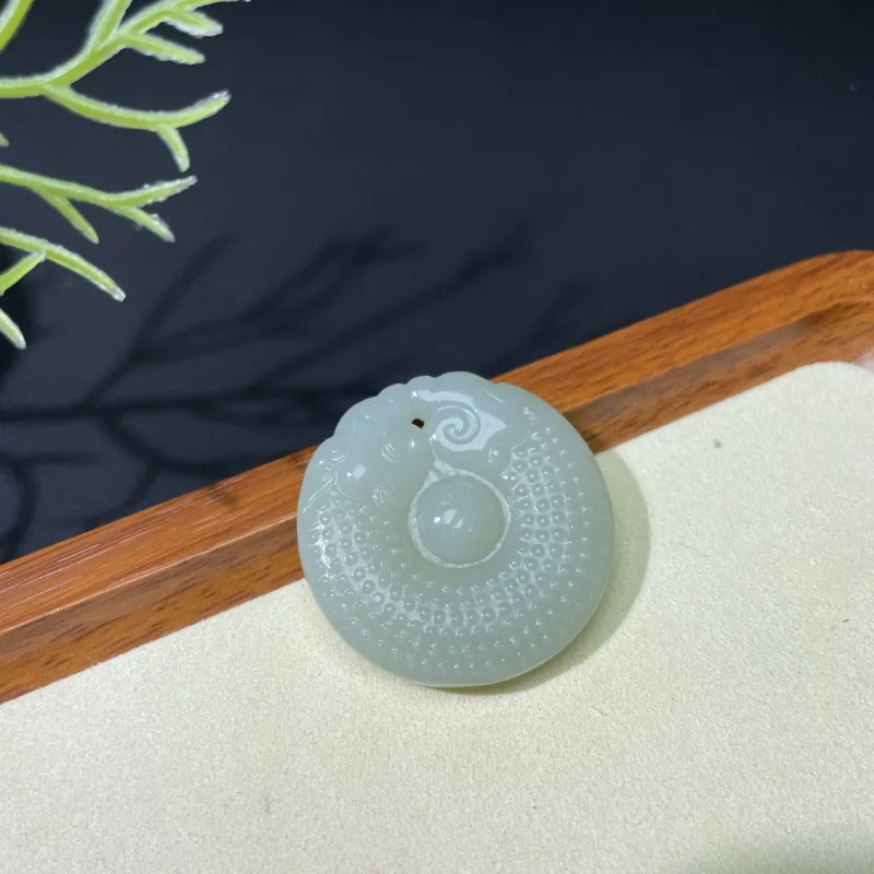 BUDOUXIAOAI Pendants White Jade/Pale Greenish White Jade Unisex-3