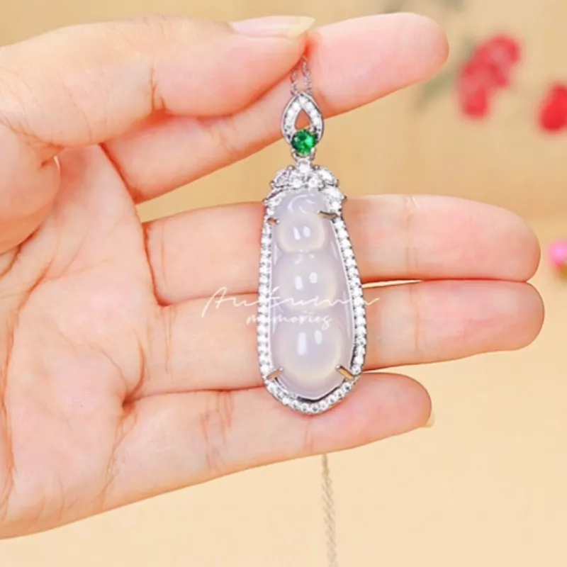 BUDOUXIAOAI Chalcedony Necklaces Unisex-3