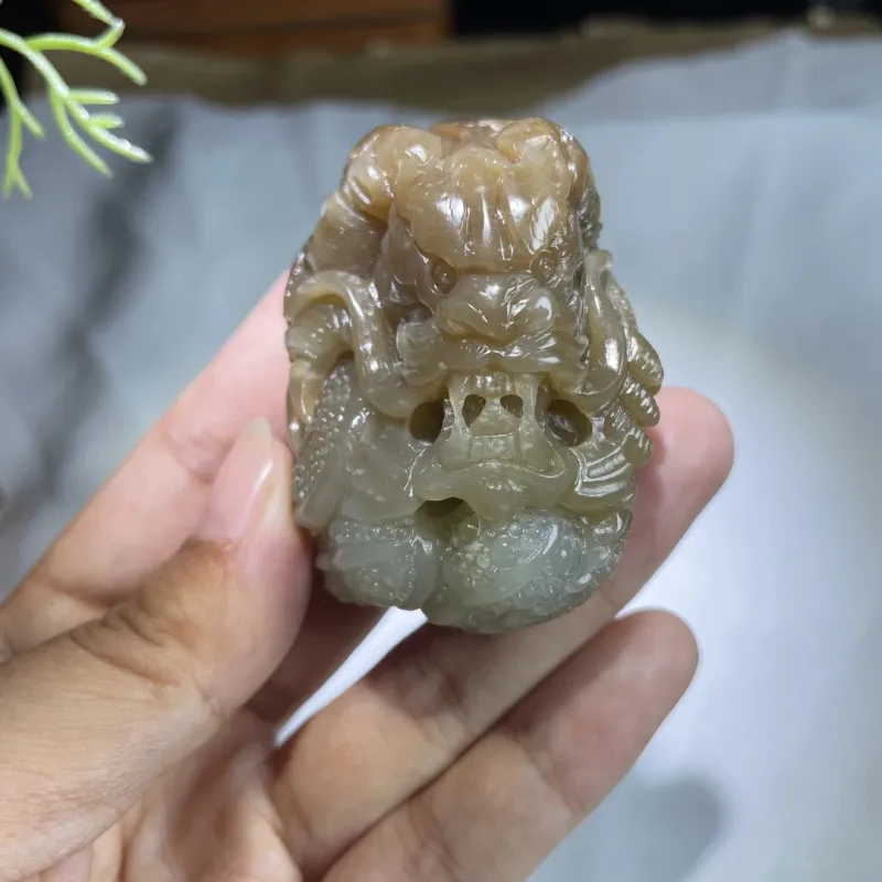 BUDOUXIAOAI Hetian Jade Handheld Piece Sugar Jade Men's-1
