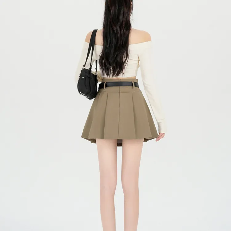 KEAB Casual Short Skirts Women's Khaki-3