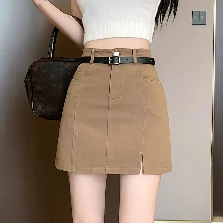 KEAB Casual Short Skirts Women's Khaki-3