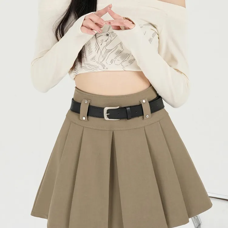 KEAB Casual Short Skirts Women's Khaki-5