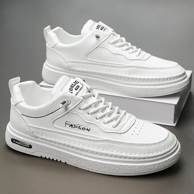 Tonlion Casual Shoes Men Low Top White/Beige-1