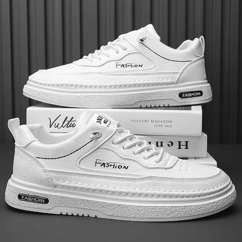 Tonlion Casual Shoes Men Low Top White/Beige-3