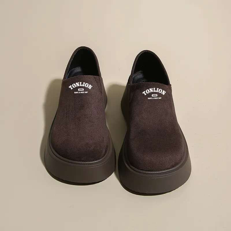 Tonlion Casual Single Shoes Women's Brown-1