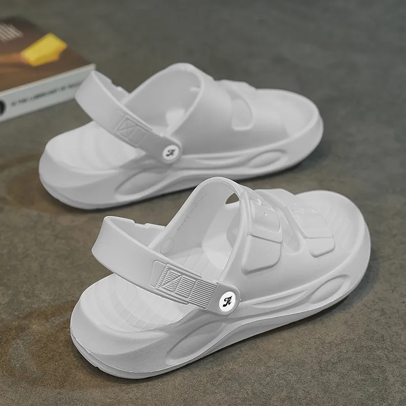 Tonlion Beach Sandals Men White/Khaki/Light Gray/Black-6