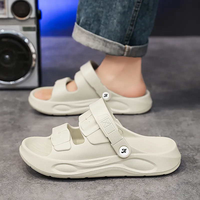 Tonlion Beach Sandals Men White/Khaki/Light Gray/Black-11