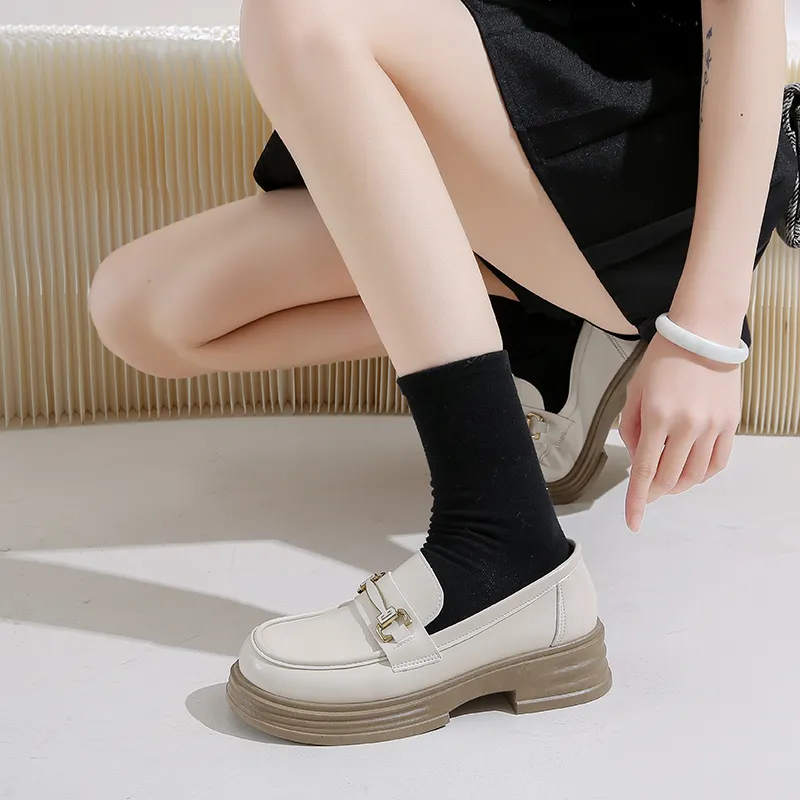 Tonlion Loafers Women's Black/Bright Black/Beige-13