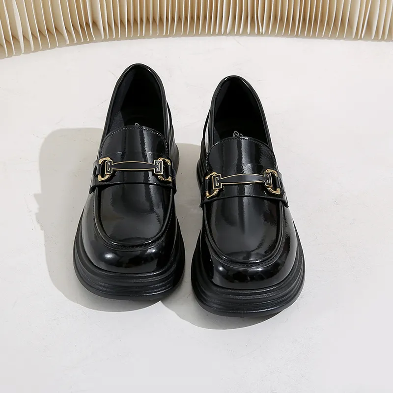 Tonlion Loafers Women's Black/Bright Black/Beige-16