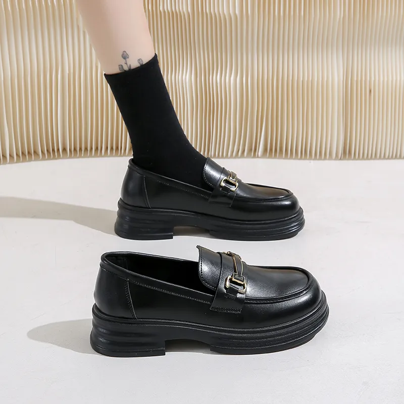 Tonlion Loafers Women's Black/Bright Black/Beige-4