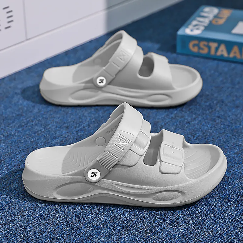 Tonlion Beach Sandals Men White/Khaki/Light Gray/Black-17