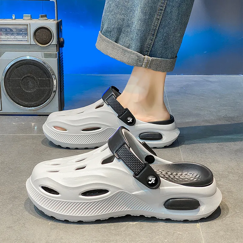 Tonlion Clogs Men's Black White-5