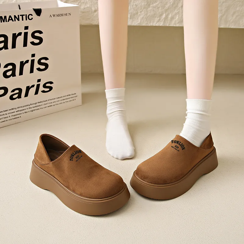 Tonlion Casual Single Shoes Women's Yellow-5
