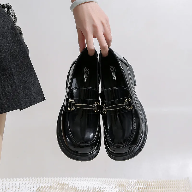 Tonlion Loafers Women's Black/Bright Black/Beige-17