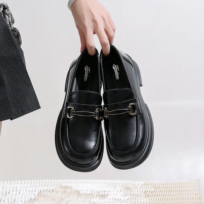 Tonlion Loafers Women's Black/Bright Black/Beige-3