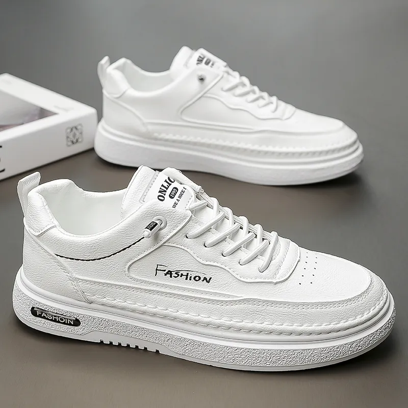 Tonlion Casual Shoes Men Low Top White/Beige-2