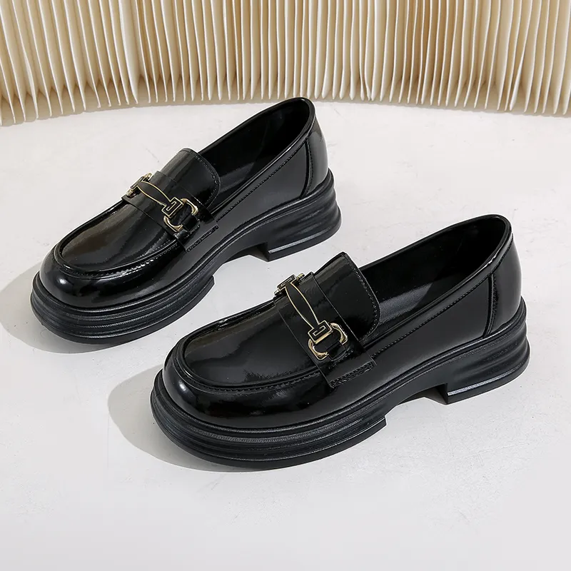 Tonlion Loafers Women's Black/Bright Black/Beige-15