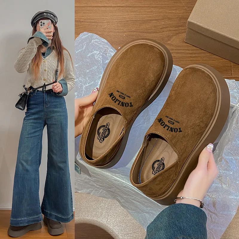 Tonlion Casual Single Shoes Women's Yellow-1