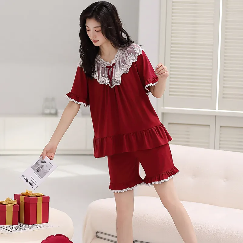 MADALLO Pajama Set Women's Burgundy-5