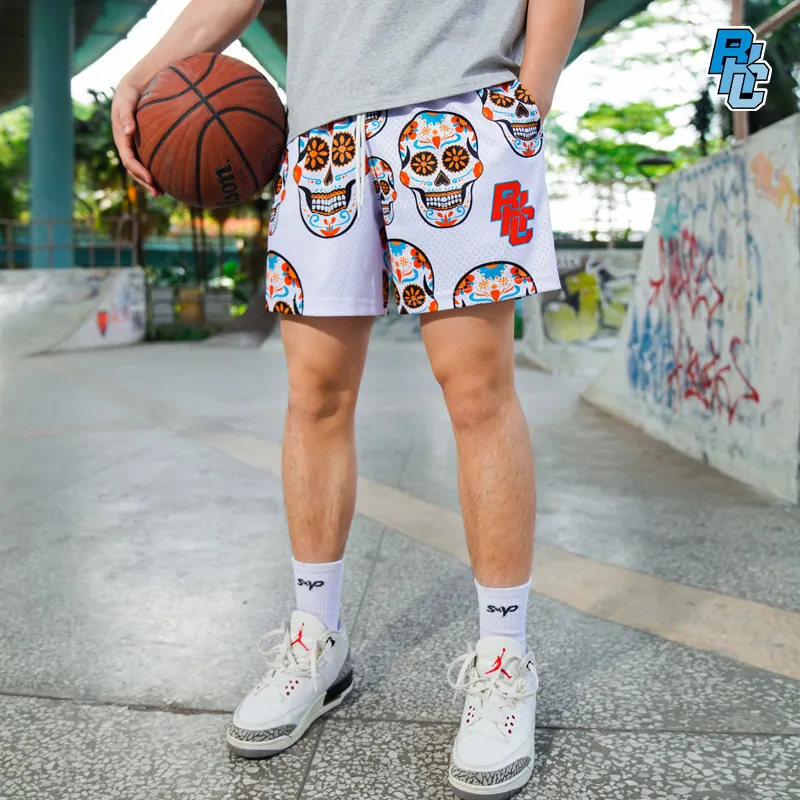 BKCXZICE Basketball Shorts Unisex White-5