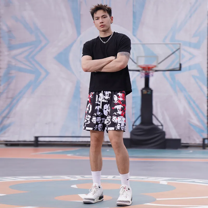 BKCXZICE Basketball Shorts Unisex Black-8