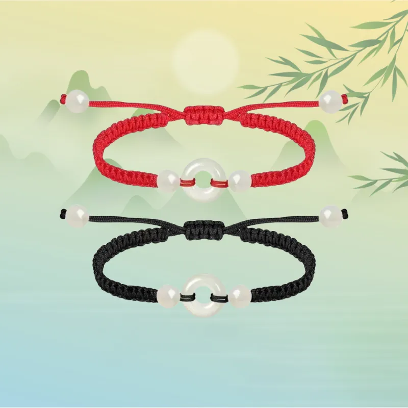 CANDY PLANET Colored Glaze Jade Bracelets Unisex-5