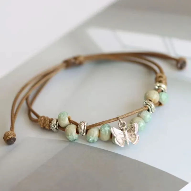 CANDY PLANET Colored Glaze Jade Bracelets Unisex-5