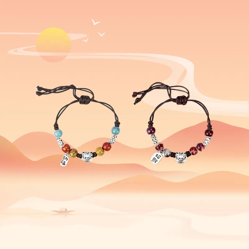 CANDY PLANET Colored Glaze Bracelets Unisex-5