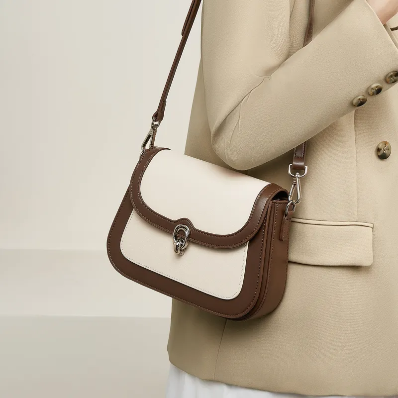 FOXER Shoulder Bags Ecru & Espresso-1
