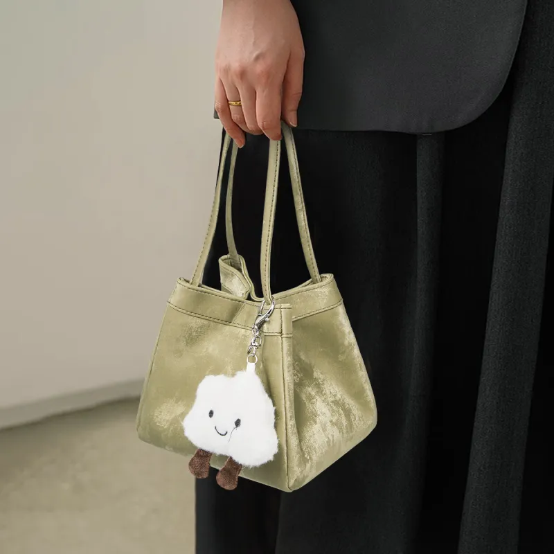 FOXER Synthetic Leather Bucket Bag Handbag Regular Women's Silver Shadow Shimmer/Champagne Phantom/The Wizard Of Oz-10