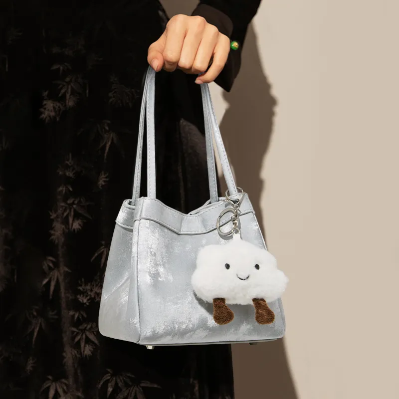 FOXER Synthetic Leather Bucket Bag Handbag Regular Women's Silver Shadow Shimmer/Champagne Phantom/The Wizard Of Oz-1