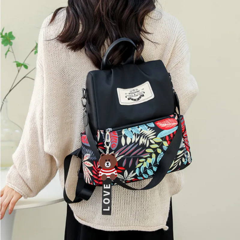 FOXER Fabric Backpack Women's Black-5