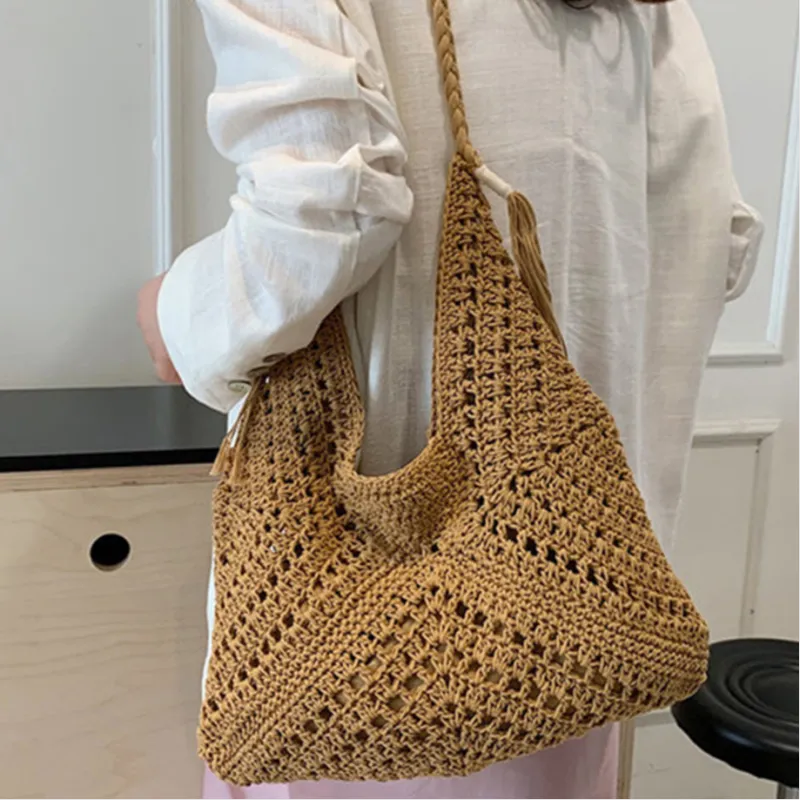 FOXER Knitted Fabric Shoulder Bag Women's Multicolor-6