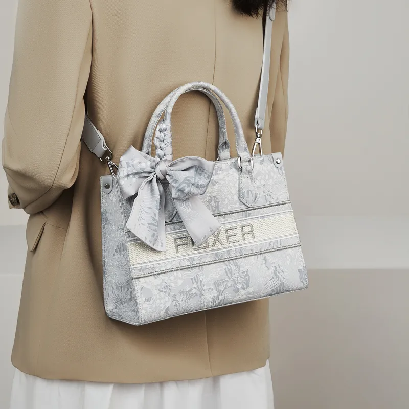 FOXER Synthetic Leather One Shoulder Handbag Large Size Women's Glimmering Fish Shadow-5