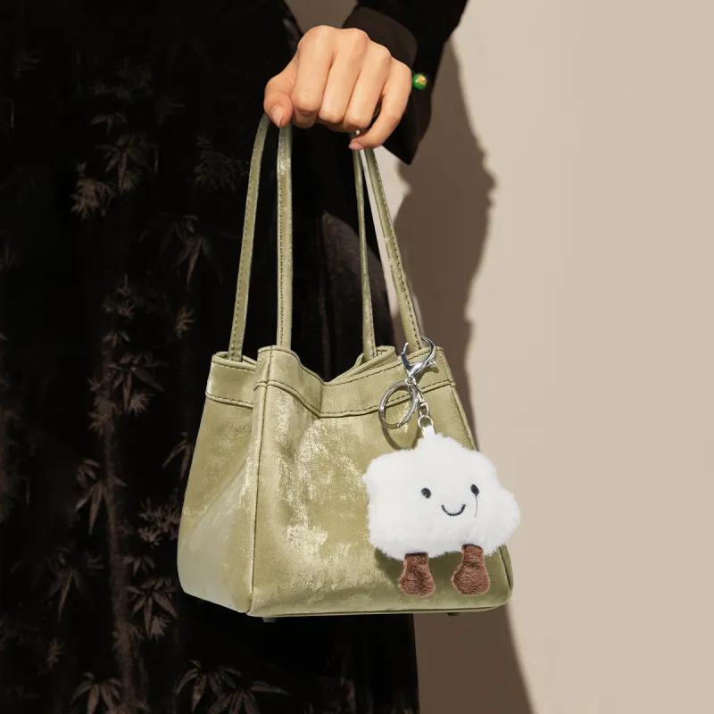 FOXER Synthetic Leather Bucket Bag Handbag Regular Women's Silver Shadow Shimmer/Champagne Phantom/The Wizard Of Oz-9