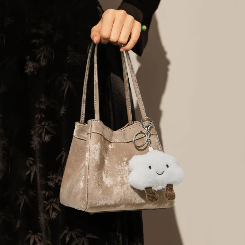 FOXER Synthetic Leather Bucket Bag Handbag Regular Women's Silver Shadow Shimmer/Champagne Phantom/The Wizard Of Oz-6
