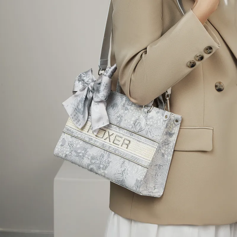 FOXER Synthetic Leather One Shoulder Handbag Large Size Women's Glimmering Fish Shadow-6