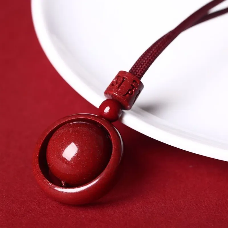 Bubble Scallops Reconstructed Cinnabar Necklaces Unisex-3