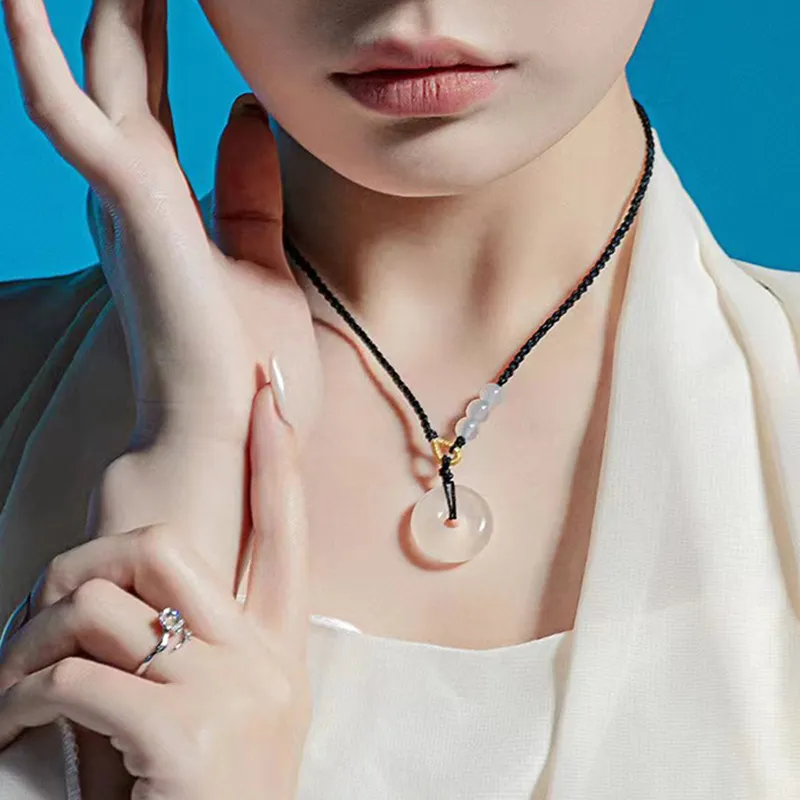 Bubble Scallops Obsidian Necklaces Unisex-1