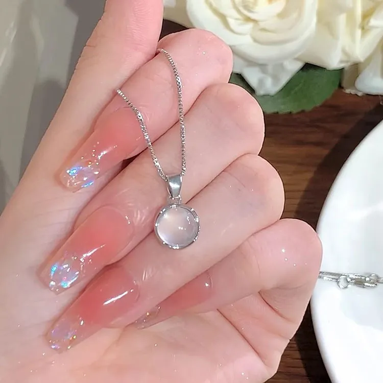 Bubble Scallops Chalcedony Jade Necklaces Women's-5