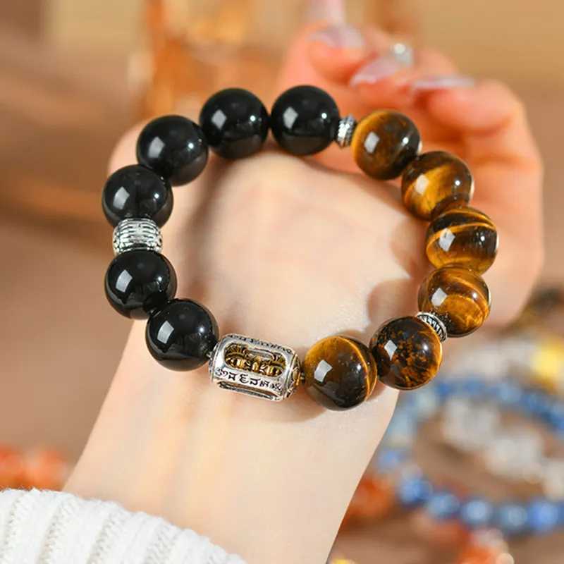 Bubble Scallops Tiger's Eye Stone Bracelets Unisex-4