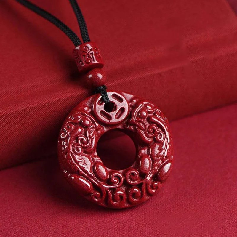 Bubble Scallops Reconstructed Cinnabar Necklaces Unisex-1