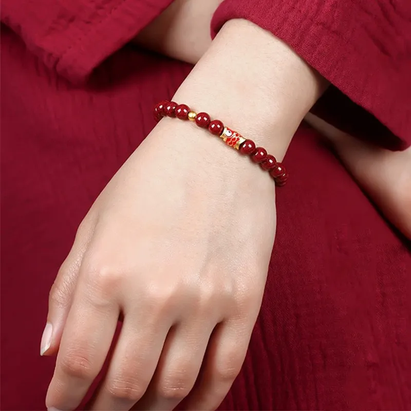 Bubble Scallops Reconstructed Cinnabar Bracelets Unisex-3