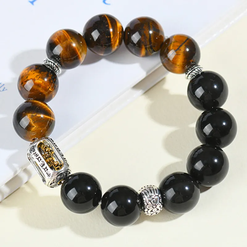 Bubble Scallops Tiger's Eye Stone Bracelets Unisex-3