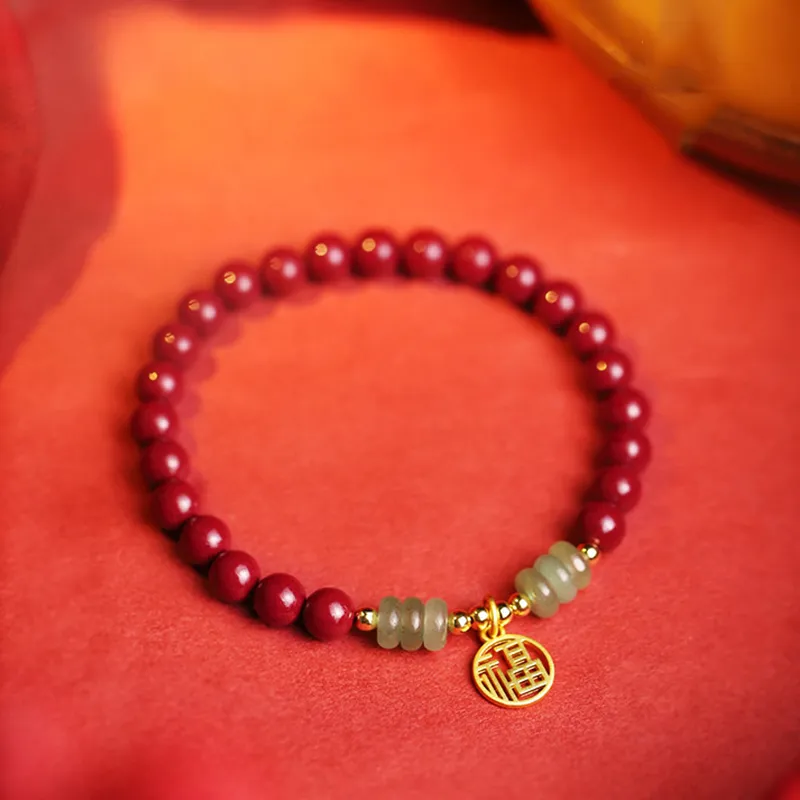 Bubble Scallops Reconstructed Cinnabar Bracelets Women's-4