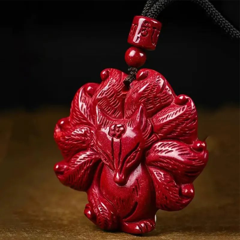 Bubble Scallops Reconstructed Cinnabar Necklaces Unisex-5